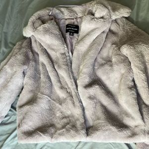 Furry purple cropped coat